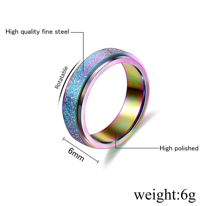 Frosted Stress Relief Spinner Ring