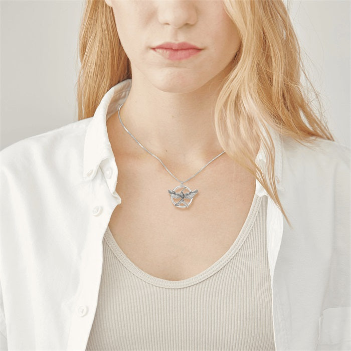The Fire Inside Me Burns Brighter Than The Fire Around Me Circle Phoenix Necklace