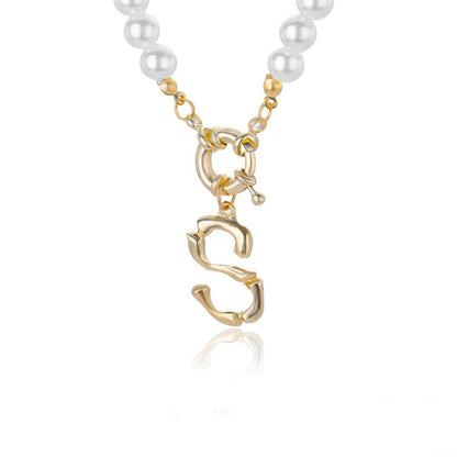 Personal Pearl Necklace Choker Alphabet A-Z