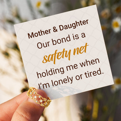 925 Sterling Silver Our Bond Is My Safety Net Weave Rings