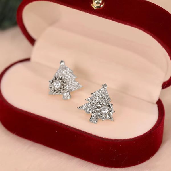 Rotatable Snowflake Christmas Tree Earrings