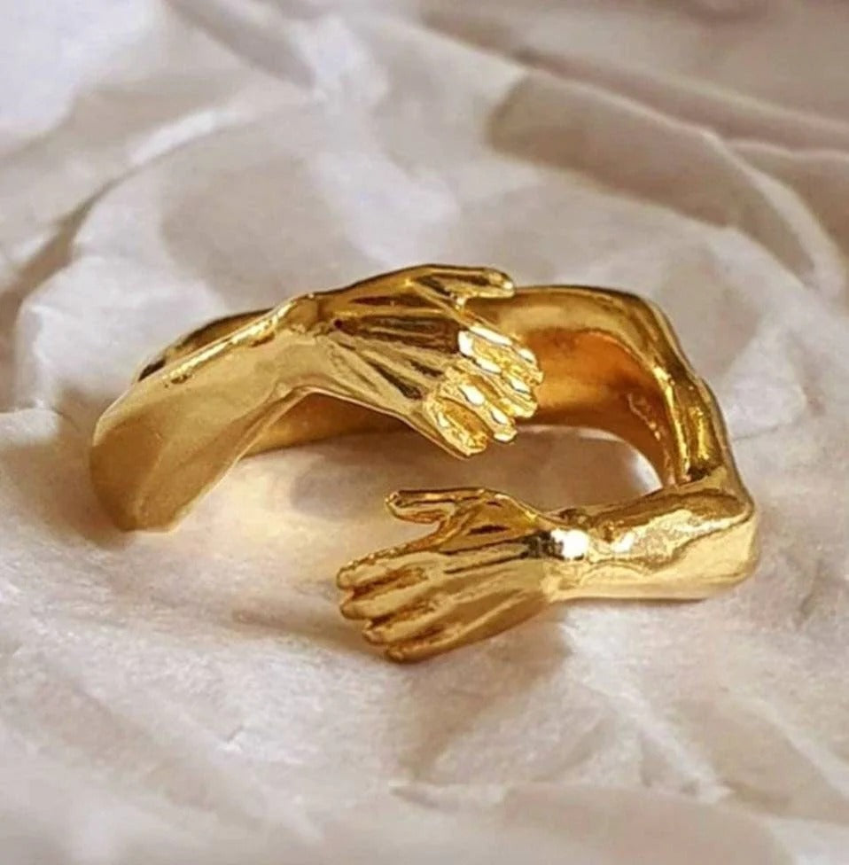 Hug Ring - Couple Love Hugging Hand Stackable Ring