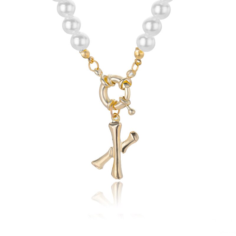 Personal Pearl Necklace Choker Alphabet A-Z
