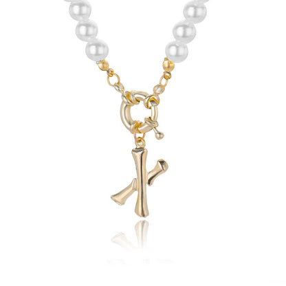 Personal Pearl Necklace Choker Alphabet A-Z