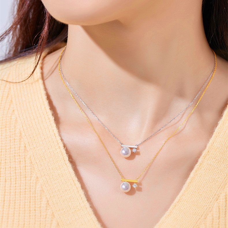 S925 Life is 90% How You React it Pearl Balance Necklace