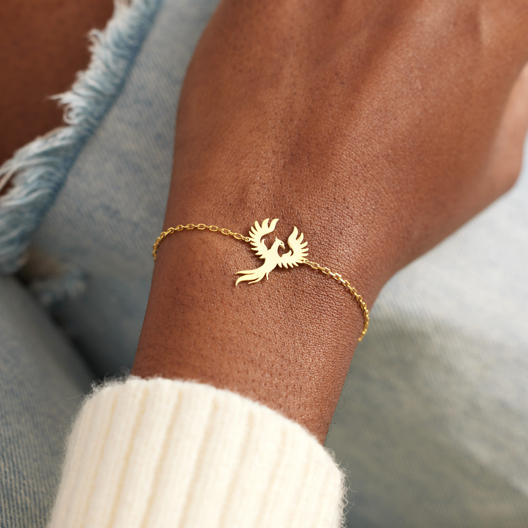 Rise Up Golden Phoenix Charm Bracelet