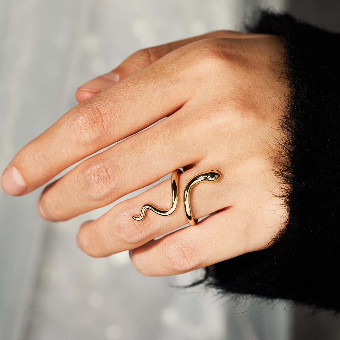 925 Sterling Silver Year of Snake Minimalist Snake Open Ring