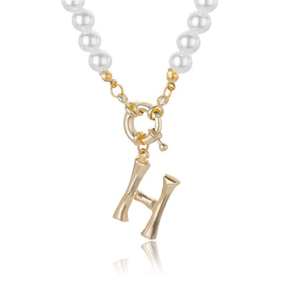 Personal Pearl Necklace Choker Alphabet A-Z