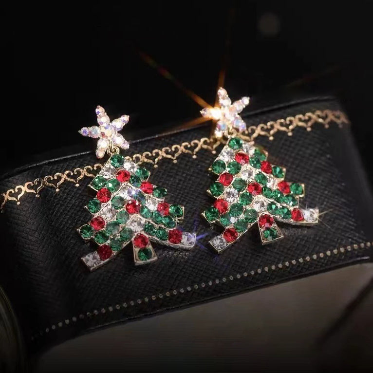Shiny Christmas Tree Earrings