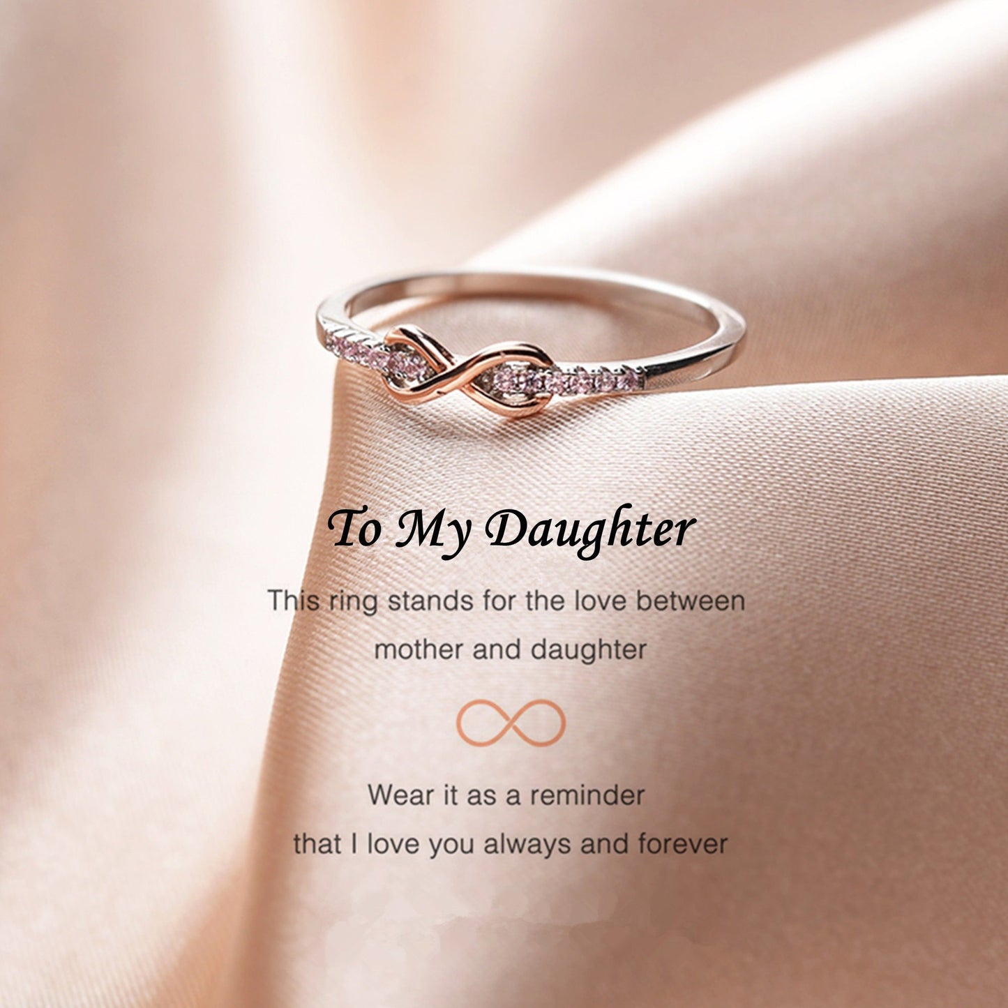 To My Daughter Infinite Love Ring- S925 Silver Diamond Ring