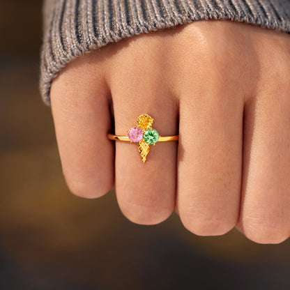 Mama's Love Never Melts Ice Cream Birthstones Ring