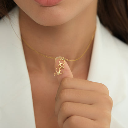 Personalised Cat Name Necklace