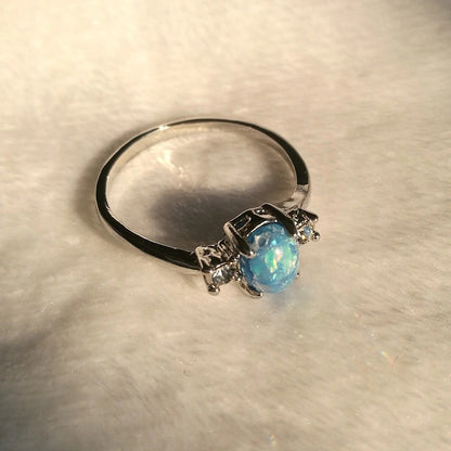 Oval Cut Fire Opal Ring