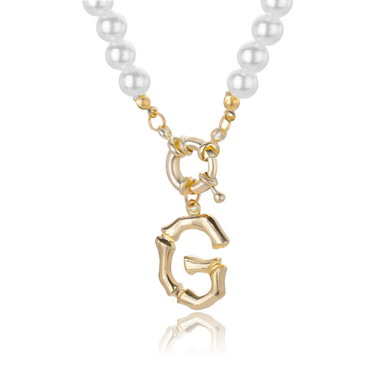 Personal Pearl Necklace Choker Alphabet A-Z