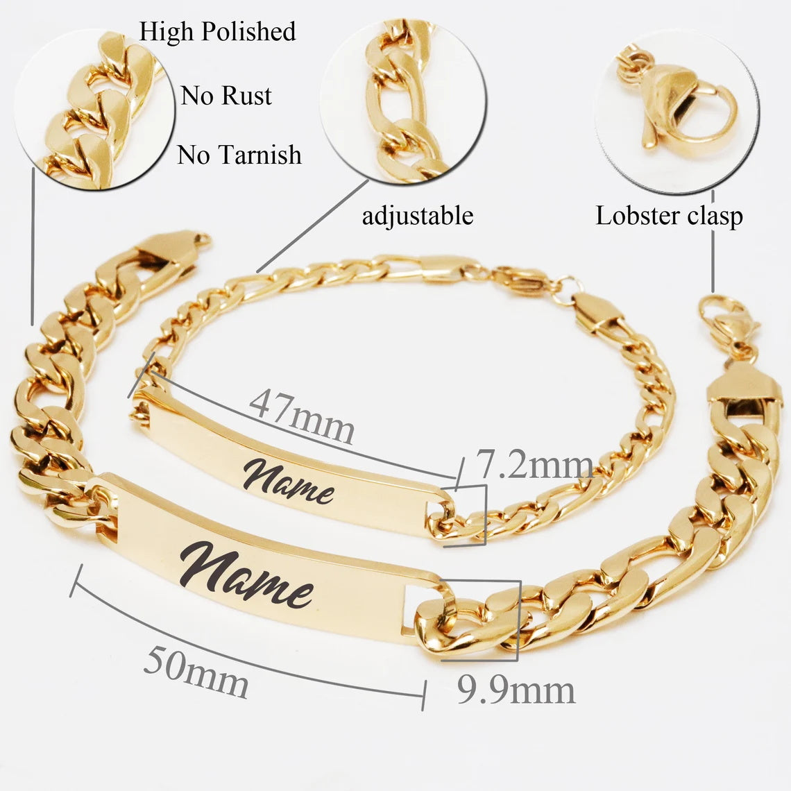 Couples Engraved Bracelet Set