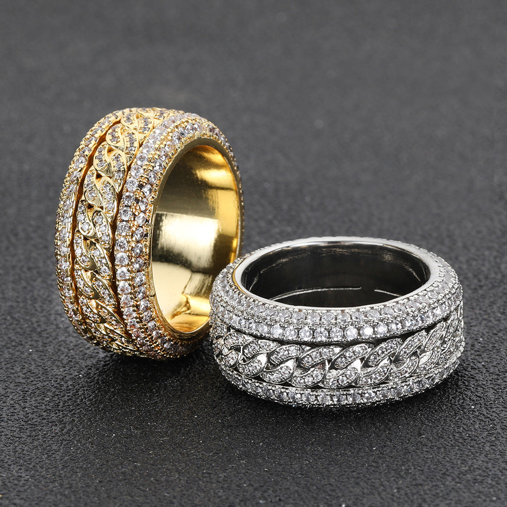 Golden Slumber Cuban Spinning Anxiety Ring