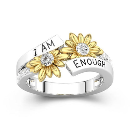 ''I AM ENOUGH'' Sunflowers Ring🌻