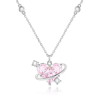 🎄CHRISTMAS HOT SALE❄-Pink Love Zircon Necklace