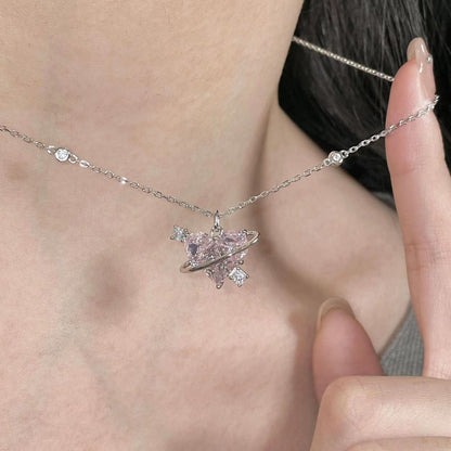 🎄CHRISTMAS HOT SALE❄-Pink Love Zircon Necklace
