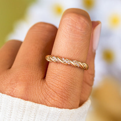 Through All The Twists And Turns Twisted Gold Ring S925
