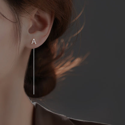 Shiny Silver Alphabet Earrings