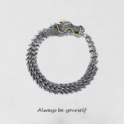 Silver Handmade Dragon Chain Bracelet