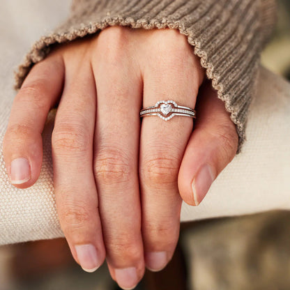 My Heart's First Home Layered Heart Ring