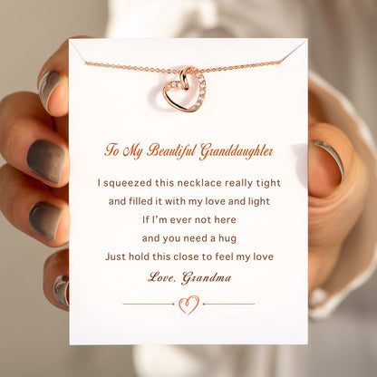 My Beautiful Granddaughter Twist Pave Heart Necklace