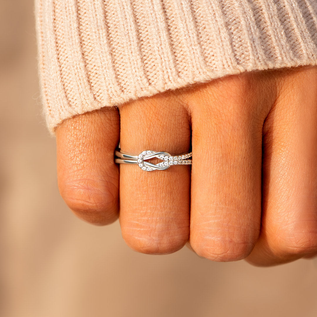 Grandmother & Granddaughter Square Knot Ring