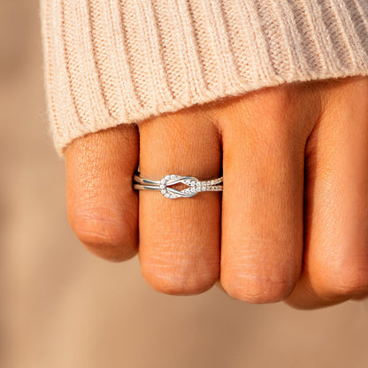 Grandmother & Granddaughter Square Knot Ring
