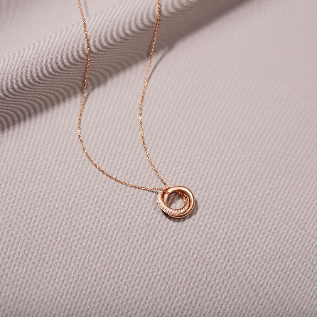 Mother Daughter Love Forever Interlocking Necklace