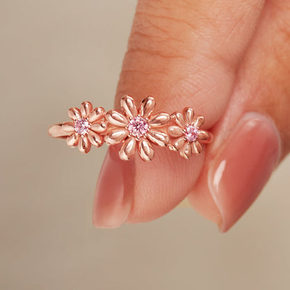 Rooting For You Three Flower Ring