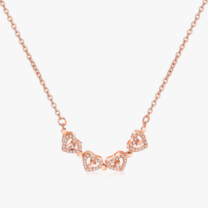 Lucky Four Leaf Clover Heart Necklace