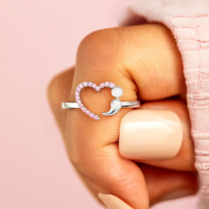 Granddaughter Never Give Up No Matter What Semicolon Ring
