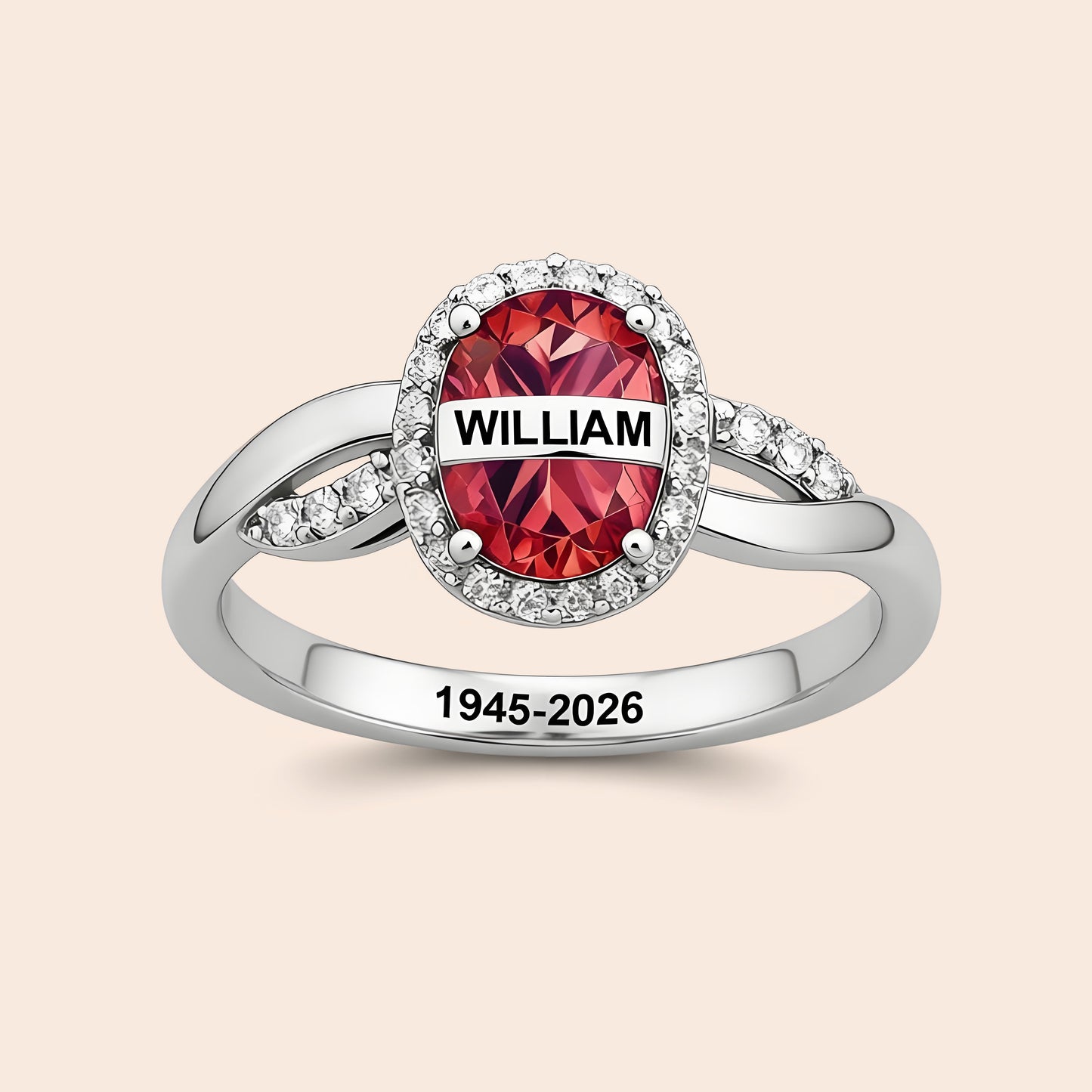 Personalized Birthstone Memorial Ring