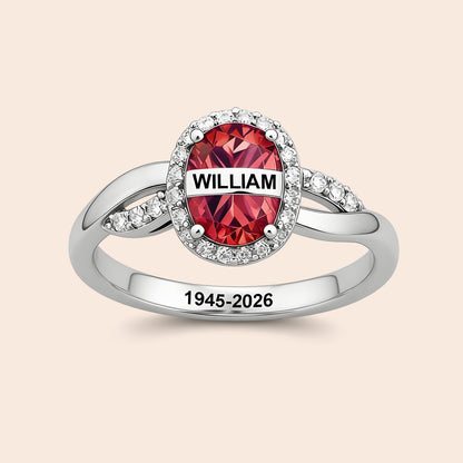 Personalized Birthstone Memorial Ring