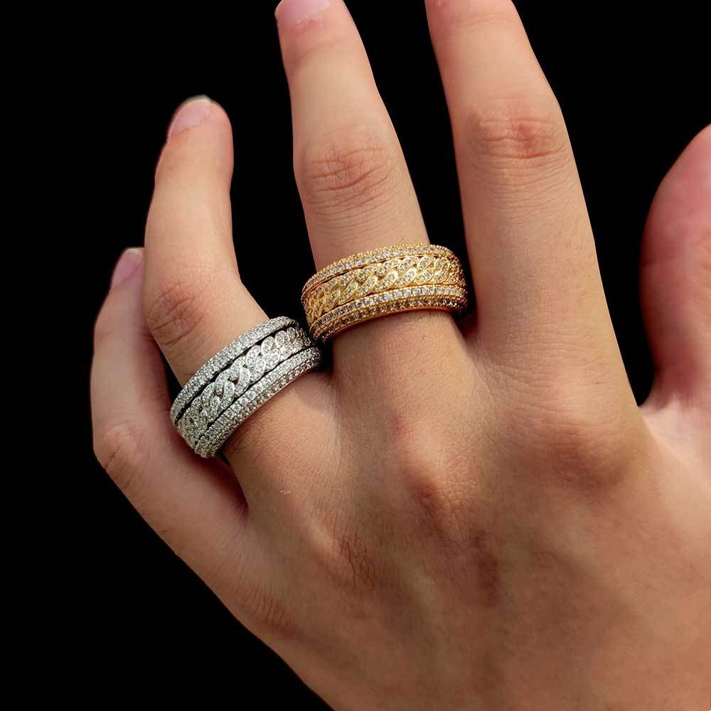 Golden Slumber Cuban Spinning Anxiety Ring