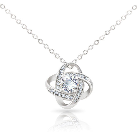 To My Beautiful Daughter - Forever Love Knot Sterling Silver Necklace