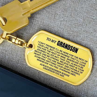 🌊Summer Hot Sale✨ | To My Grandson | Remember Whose Grandson You Are | Personalized Keychain