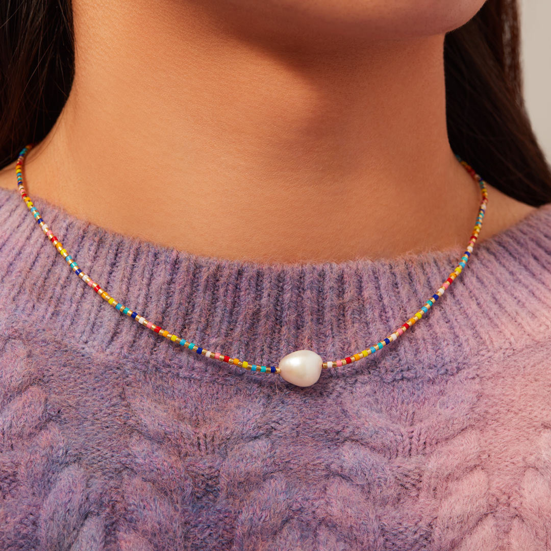 Rainbow Pearl Necklace