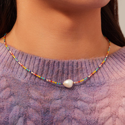 Rainbow Pearl Necklace