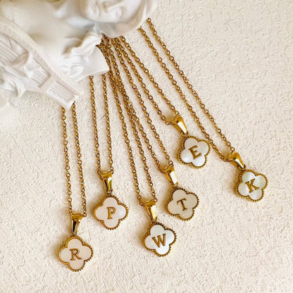 Clover Charms Initial Pendant '18k Gold Plated'