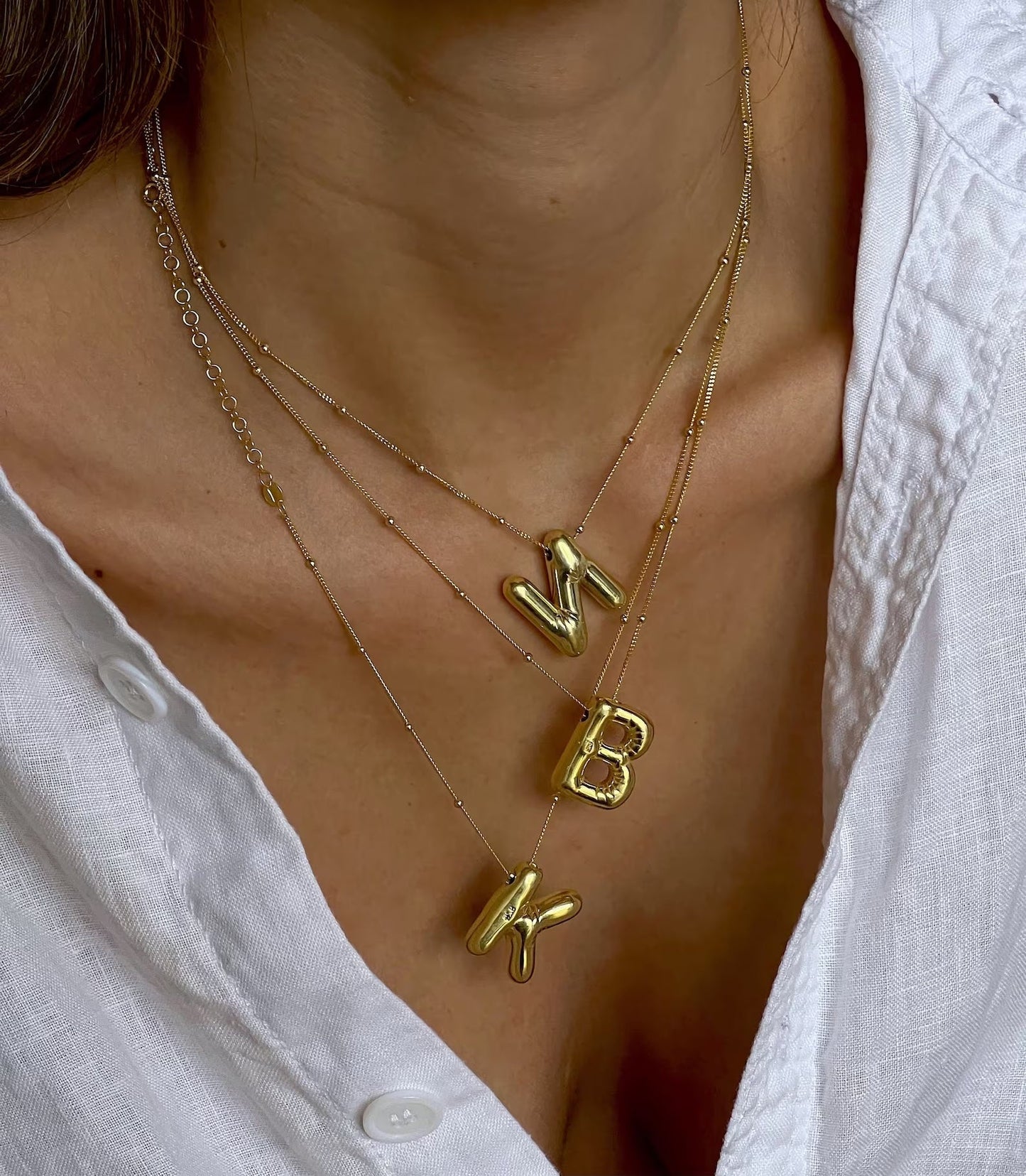 Balloon Alphabet Pendant '18k Gold Plated'