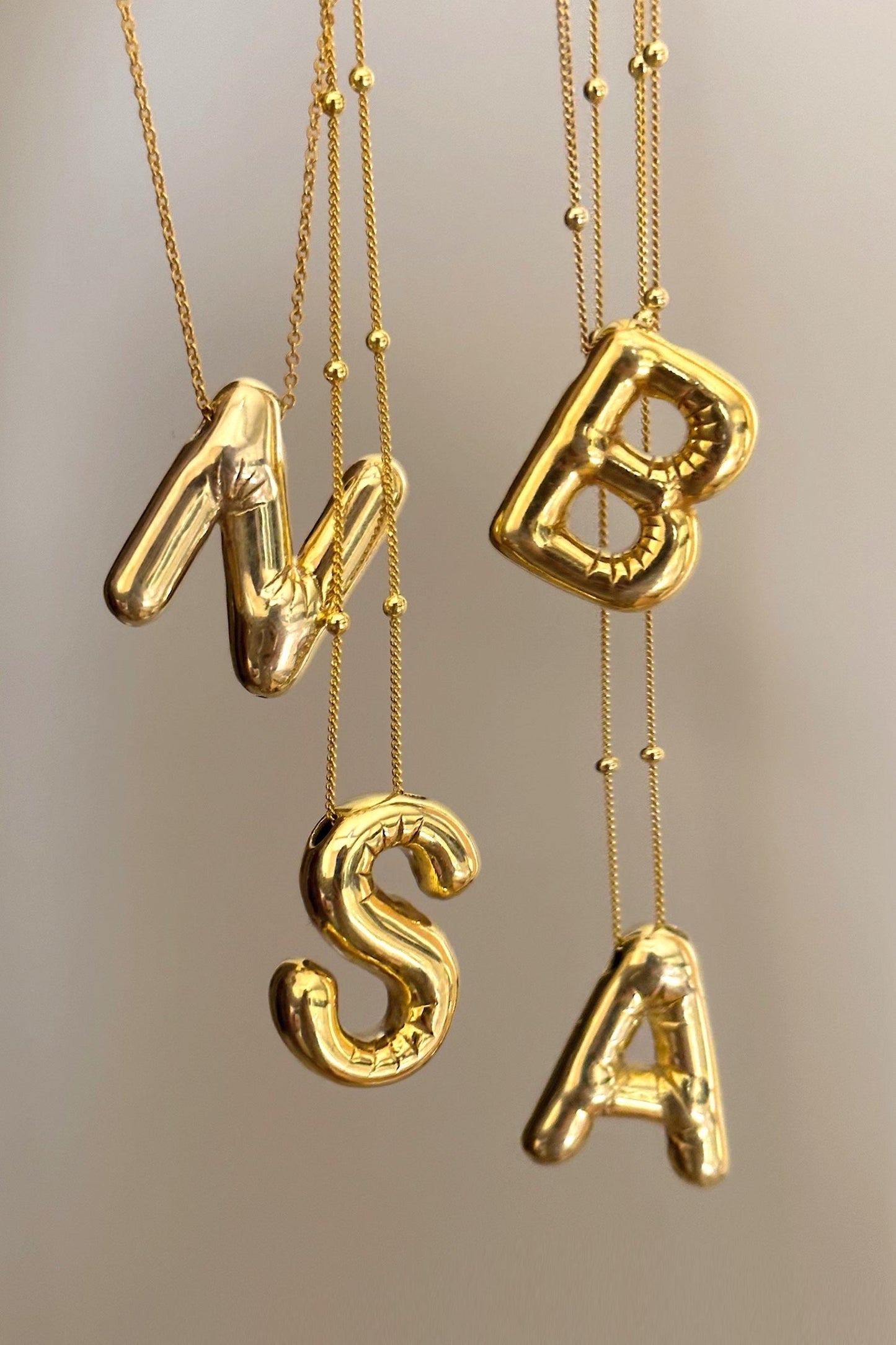 Balloon Alphabet Pendant '18k Gold Plated'
