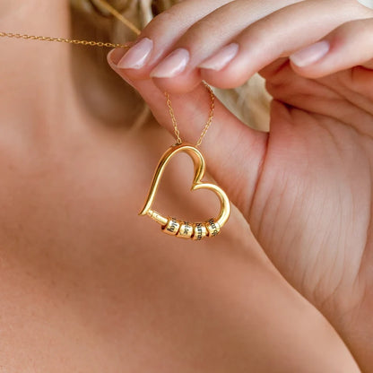 Personalized Kids Name Necklace with Engraved Beads