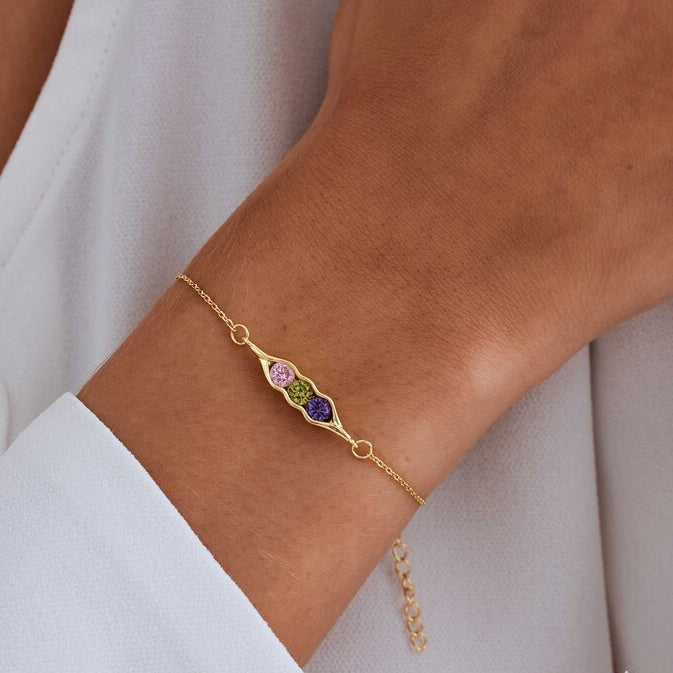 We're Peas in a pod Birthstone Bracelet