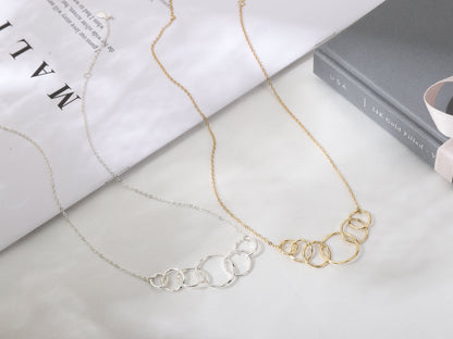 Interlocking circle necklace birthday gift for women