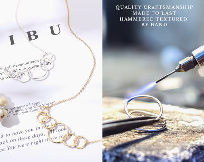 Interlocking circle necklace birthday gift for women