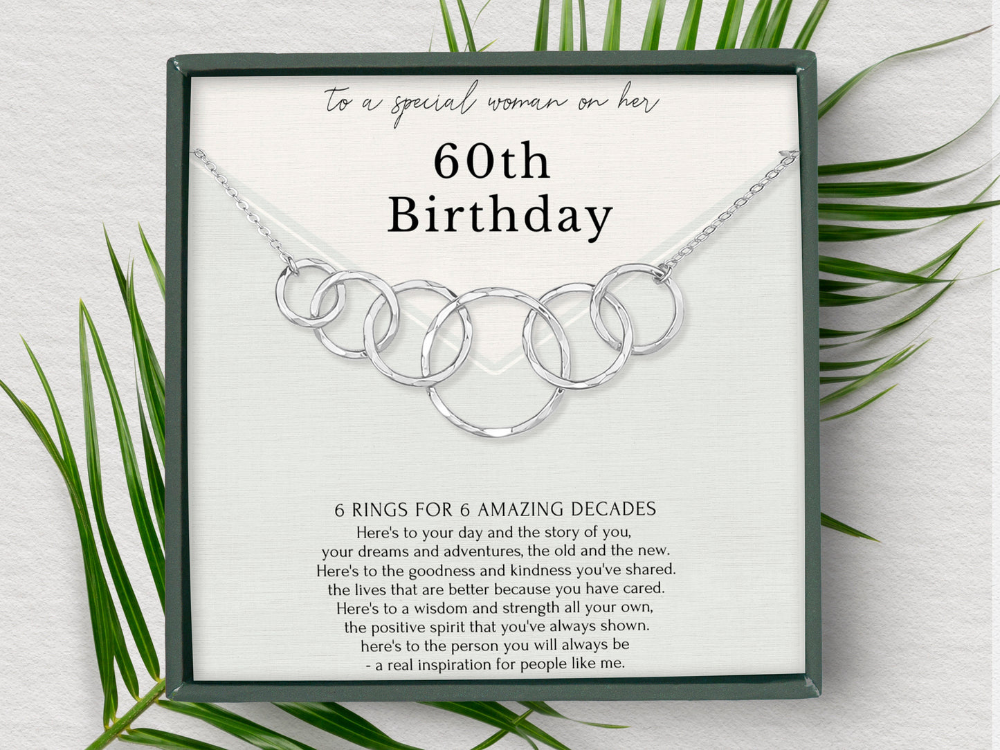 Interlocking circle necklace birthday gift for women