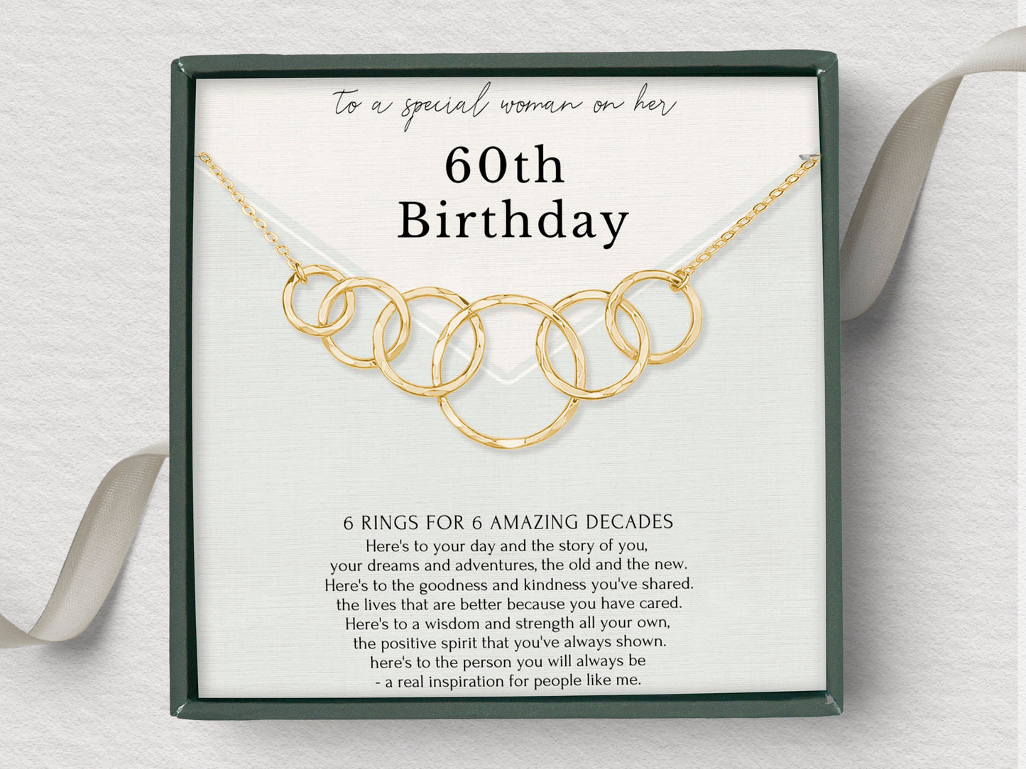 Interlocking circle necklace birthday gift for women